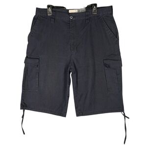 Regal Wear Mens 36‎ Cargo Shorts Navy Drawstring Hem Utility Pockets Streetwear